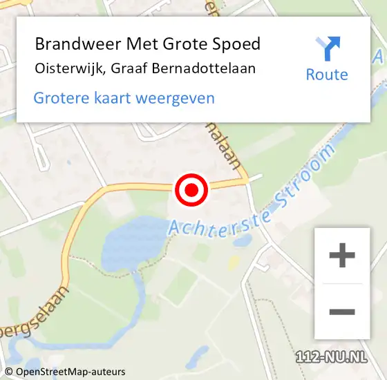 Locatie op kaart van de 112 melding: Brandweer Met Grote Spoed Naar Oisterwijk, Graaf Bernadottelaan op 17 april 2019 08:31