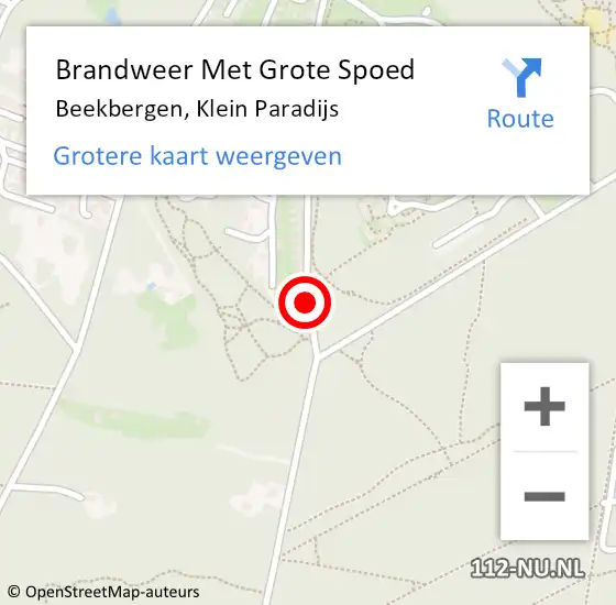 Locatie op kaart van de 112 melding: Brandweer Met Grote Spoed Naar Beekbergen, Klein Paradijs op 17 april 2019 08:35