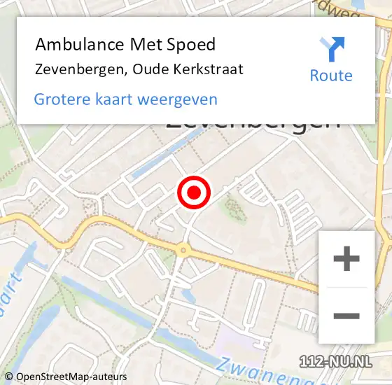 Locatie op kaart van de 112 melding: Ambulance Met Spoed Naar Zevenbergen, Oude Kerkstraat op 17 april 2019 09:36