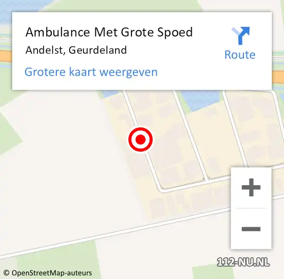 Locatie op kaart van de 112 melding: Ambulance Met Grote Spoed Naar Andelst, Geurdeland op 17 april 2019 09:50