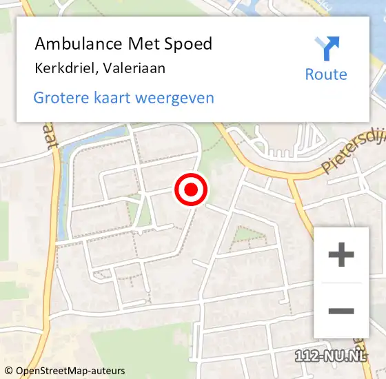 Locatie op kaart van de 112 melding: Ambulance Met Spoed Naar Kerkdriel, Valeriaan op 17 april 2019 11:35