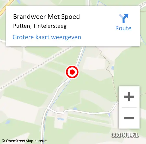 Locatie op kaart van de 112 melding: Brandweer Met Spoed Naar Putten, Tintelersteeg op 17 april 2019 11:53