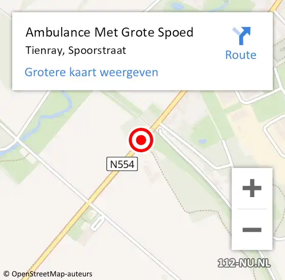 Locatie op kaart van de 112 melding: Ambulance Met Grote Spoed Naar Tienray, Spoorstraat op 17 april 2019 13:08