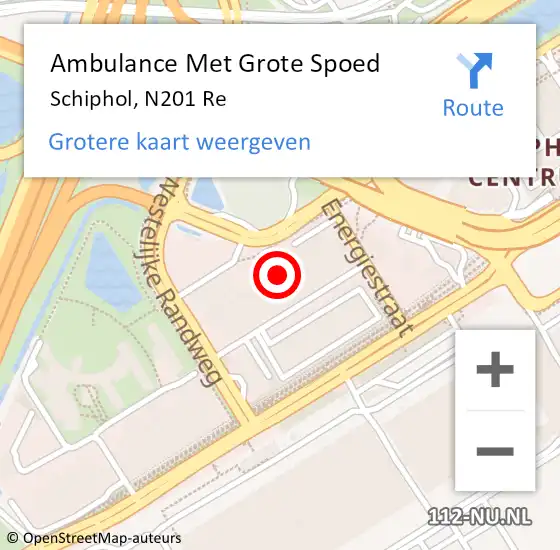 Locatie op kaart van de 112 melding: Ambulance Met Grote Spoed Naar Schiphol, N201 Re op 17 april 2019 15:57