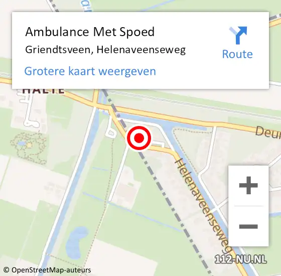 Locatie op kaart van de 112 melding: Ambulance Met Spoed Naar Griendtsveen, Helenaveenseweg op 7 september 2013 16:28