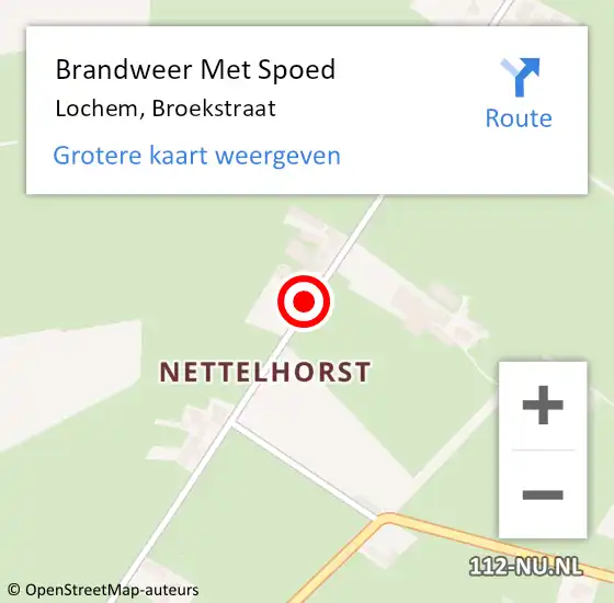 Locatie op kaart van de 112 melding: Brandweer Met Spoed Naar Lochem, Broekstraat op 17 april 2019 17:17