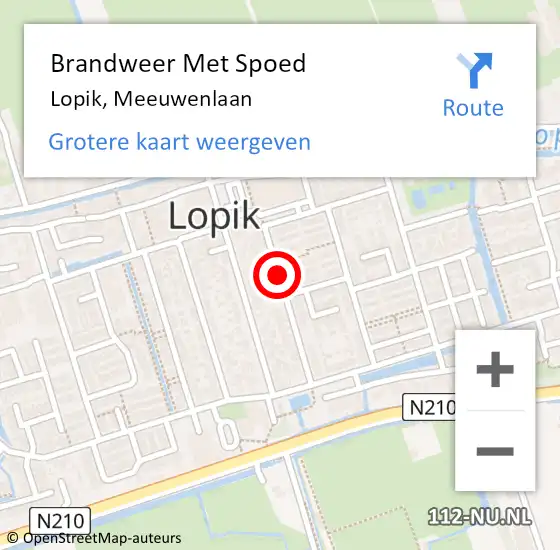 Locatie op kaart van de 112 melding: Brandweer Met Spoed Naar Lopik, Meeuwenlaan op 17 april 2019 20:05