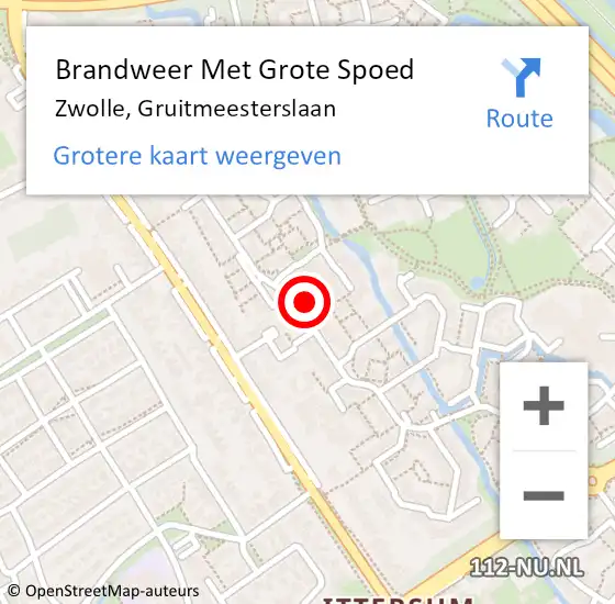 Locatie op kaart van de 112 melding: Brandweer Met Grote Spoed Naar Zwolle, Gruitmeesterslaan op 29 maart 2014 16:48