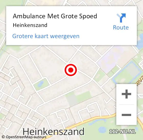 Locatie op kaart van de 112 melding: Ambulance Met Grote Spoed Naar Heinkenszand op 17 april 2019 22:02