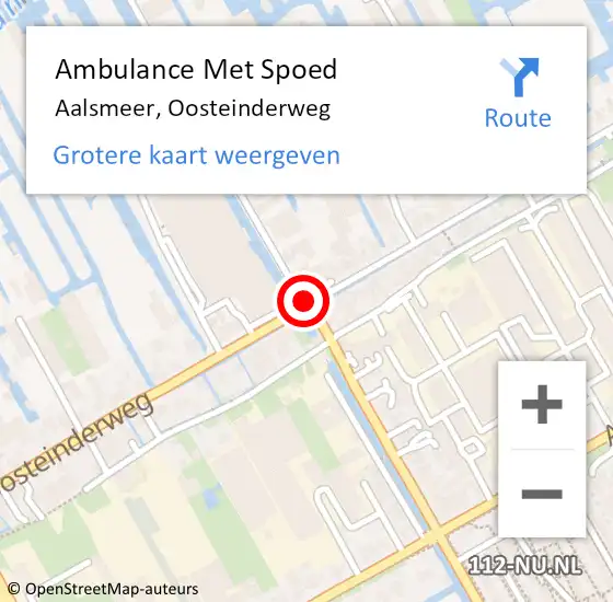 Locatie op kaart van de 112 melding: Ambulance Met Spoed Naar Aalsmeer, Oosteinderweg op 17 april 2019 23:16