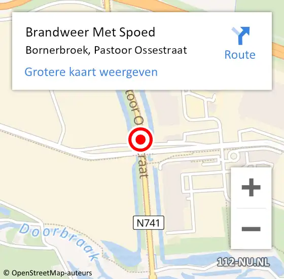 Locatie op kaart van de 112 melding: Brandweer Met Spoed Naar Bornerbroek, Pastoor Ossestraat op 18 april 2019 02:40
