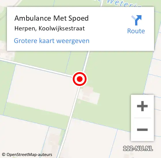 Locatie op kaart van de 112 melding: Ambulance Met Spoed Naar Herpen, Koolwijksestraat op 18 april 2019 04:02