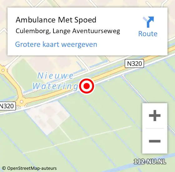 Locatie op kaart van de 112 melding: Ambulance Met Spoed Naar Culemborg, Lange Aventuurseweg op 18 april 2019 08:48