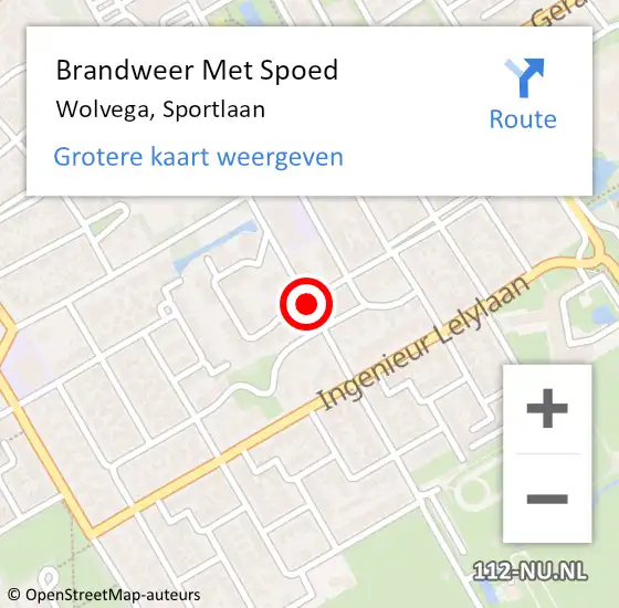 Locatie op kaart van de 112 melding: Brandweer Met Spoed Naar Wolvega, Sportlaan op 18 april 2019 09:15