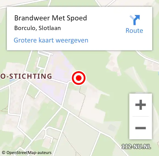 Locatie op kaart van de 112 melding: Brandweer Met Spoed Naar Borculo, Slotlaan op 18 april 2019 10:02