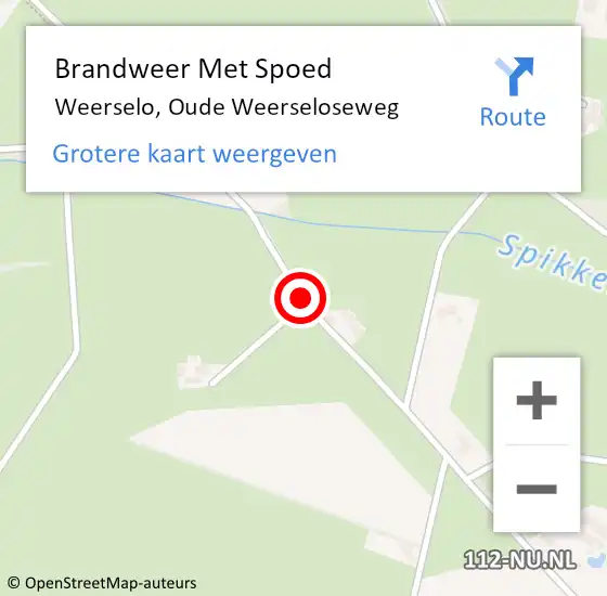 Locatie op kaart van de 112 melding: Brandweer Met Spoed Naar Weerselo, Oude Weerseloseweg op 18 april 2019 10:14