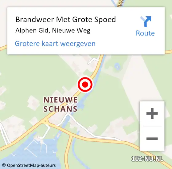 Locatie op kaart van de 112 melding: Brandweer Met Grote Spoed Naar Alphen Gld, Nieuwe Weg op 29 maart 2014 17:29