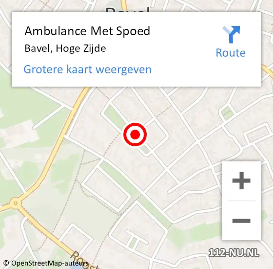 Locatie op kaart van de 112 melding: Ambulance Met Spoed Naar Bavel, Hoge Zijde op 18 april 2019 12:26