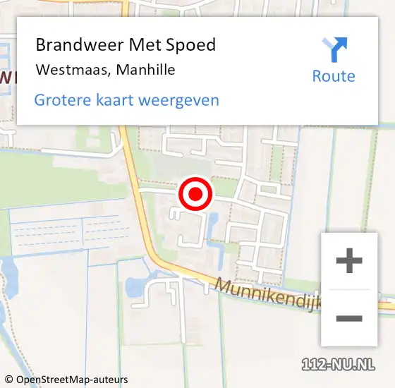 Locatie op kaart van de 112 melding: Brandweer Met Spoed Naar Westmaas, Manhille op 18 april 2019 13:00