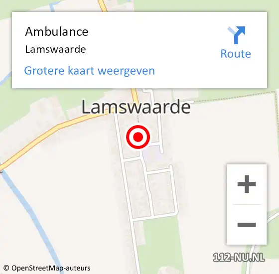 Locatie op kaart van de 112 melding: Ambulance Lamswaarde op 18 april 2019 13:05