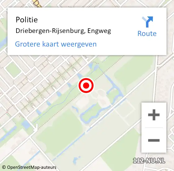 Locatie op kaart van de 112 melding: Politie Driebergen-Rijsenburg, Engweg op 18 april 2019 13:23