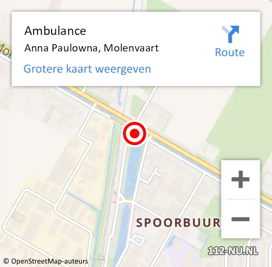 Locatie op kaart van de 112 melding: Ambulance Anna Paulowna, Molenvaart op 18 april 2019 14:20
