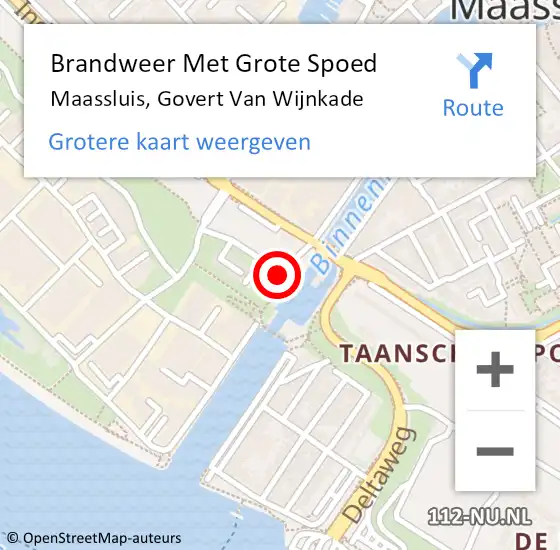 Locatie op kaart van de 112 melding: Brandweer Met Grote Spoed Naar Maassluis, Govert Van Wijnkade op 18 april 2019 15:28