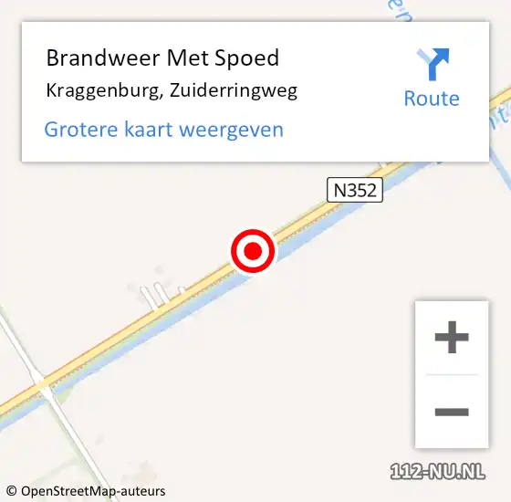 Locatie op kaart van de 112 melding: Brandweer Met Spoed Naar Kraggenburg, Zuiderringweg op 18 april 2019 15:49