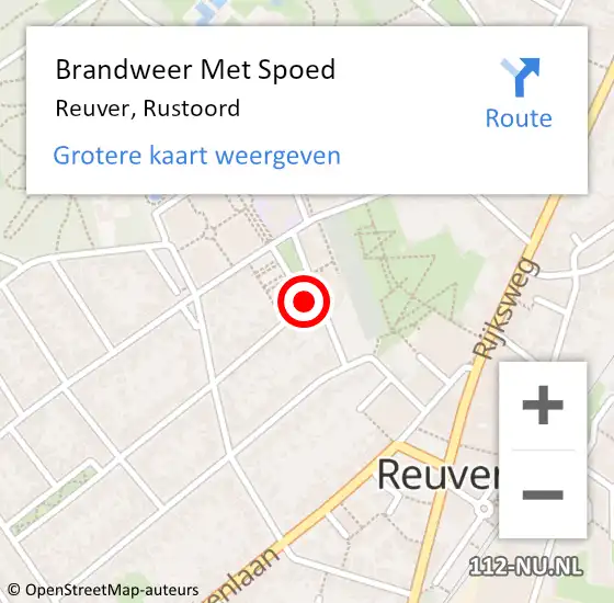 Locatie op kaart van de 112 melding: Brandweer Met Spoed Naar Reuver, Rustoord op 18 april 2019 16:26