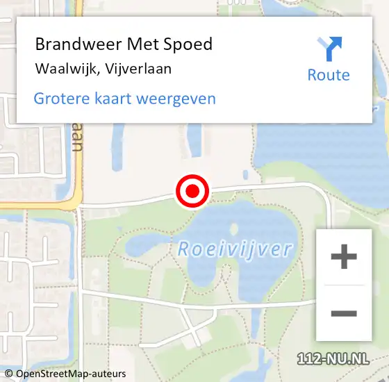 Locatie op kaart van de 112 melding: Brandweer Met Spoed Naar Waalwijk, Vijverlaan op 18 april 2019 18:04