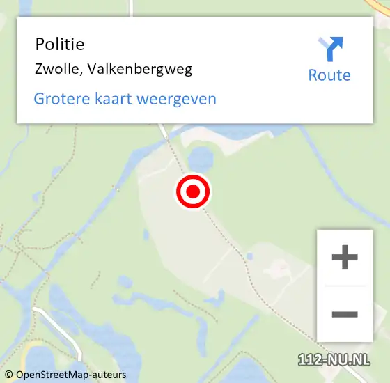 Locatie op kaart van de 112 melding: Politie Zwolle, Valkenbergweg op 18 april 2019 18:40