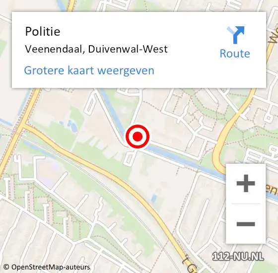 Locatie op kaart van de 112 melding: Politie Veenendaal, Duivenwal-West op 18 april 2019 18:45