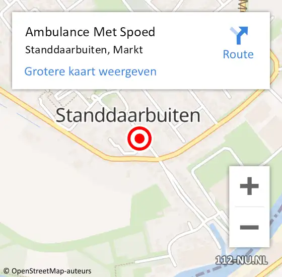 Locatie op kaart van de 112 melding: Ambulance Met Spoed Naar Standdaarbuiten, Markt op 18 april 2019 18:49