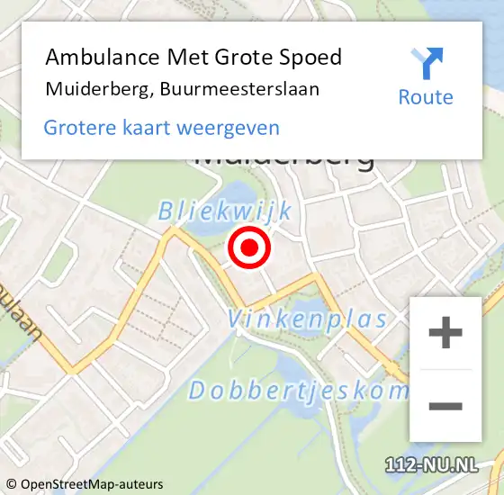 Locatie op kaart van de 112 melding: Ambulance Met Grote Spoed Naar Muiderberg, Buurmeesterslaan op 29 maart 2014 18:32