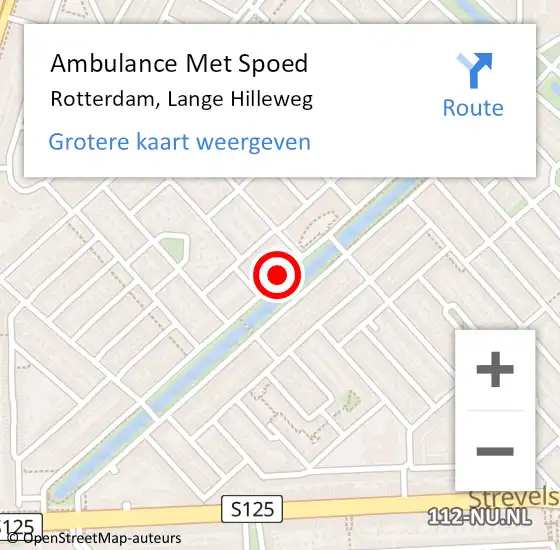 Locatie op kaart van de 112 melding: Ambulance Met Spoed Naar Rotterdam, Lange Hilleweg op 18 april 2019 20:23