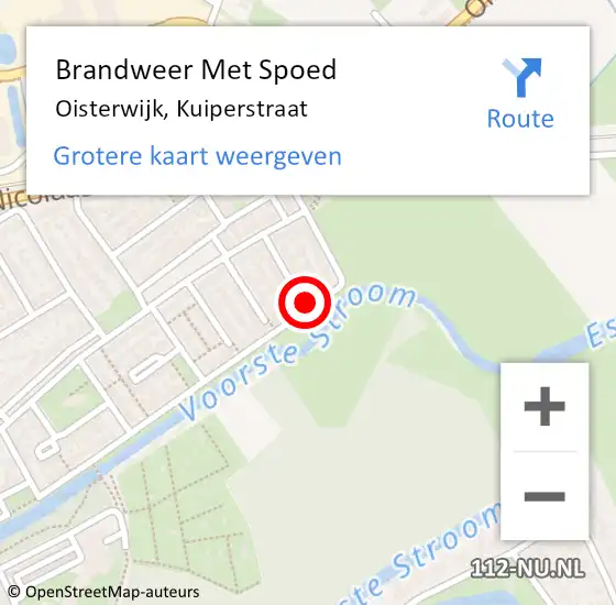 Locatie op kaart van de 112 melding: Brandweer Met Spoed Naar Oisterwijk, Kuiperstraat op 18 april 2019 23:02