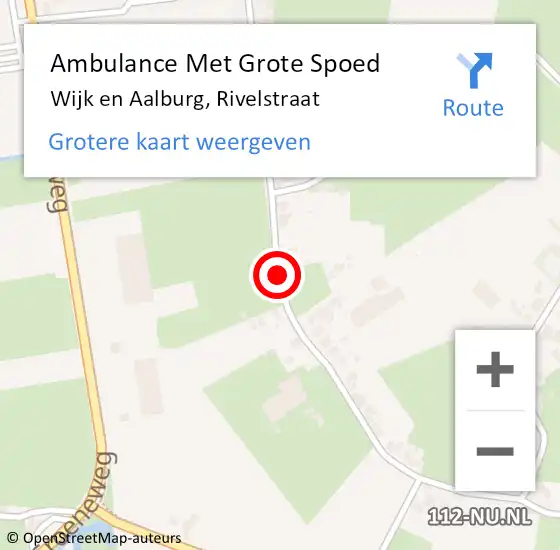 Locatie op kaart van de 112 melding: Ambulance Met Grote Spoed Naar Wijk en Aalburg, Rivelstraat op 18 april 2019 23:52