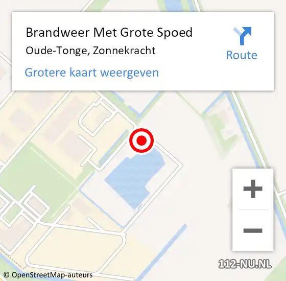 Locatie op kaart van de 112 melding: Brandweer Met Grote Spoed Naar Oude-Tonge, Zonnekracht op 18 april 2019 23:56