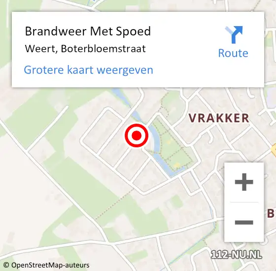 Locatie op kaart van de 112 melding: Brandweer Met Spoed Naar Weert, Boterbloemstraat op 19 april 2019 02:51