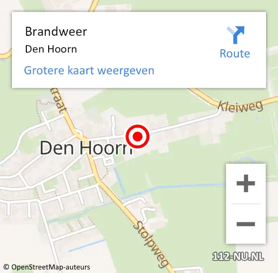 Locatie op kaart van de 112 melding: Brandweer Den Hoorn op 19 april 2019 10:15