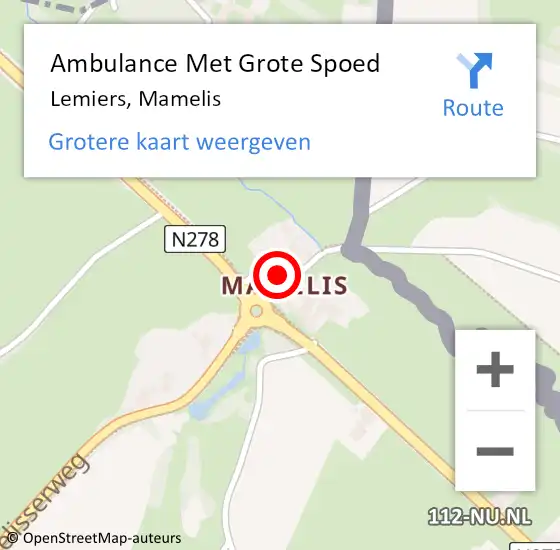 Locatie op kaart van de 112 melding: Ambulance Met Grote Spoed Naar Lemiers, Mamelis op 29 maart 2014 19:50