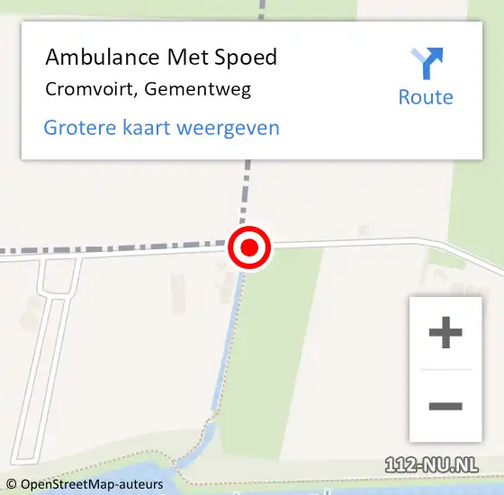 Locatie op kaart van de 112 melding: Ambulance Met Spoed Naar Cromvoirt, Gementweg op 19 april 2019 12:59