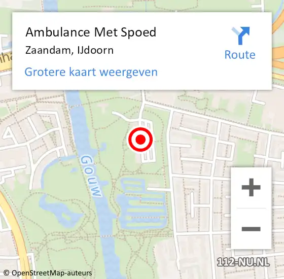 Locatie op kaart van de 112 melding: Ambulance Met Spoed Naar Zaandam, IJdoorn op 19 april 2019 13:18