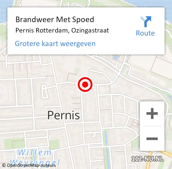 Locatie op kaart van de 112 melding: Brandweer Met Spoed Naar Pernis Rotterdam, Ozingastraat op 19 april 2019 14:26