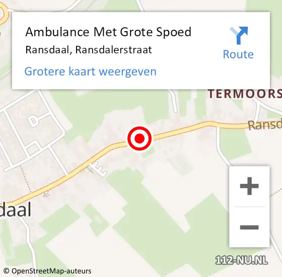 Locatie op kaart van de 112 melding: Ambulance Met Grote Spoed Naar Ransdaal, Ransdalerstraat op 29 maart 2014 20:19