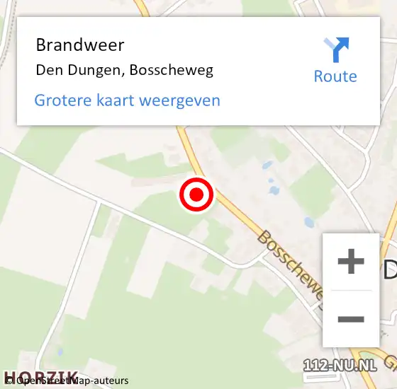 Locatie op kaart van de 112 melding: Brandweer St Michielsgestel, Bosscheweg op 29 maart 2014 20:25