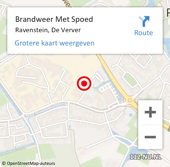 Locatie op kaart van de 112 melding: Brandweer Met Spoed Naar Ravenstein, De Verver op 19 april 2019 15:47