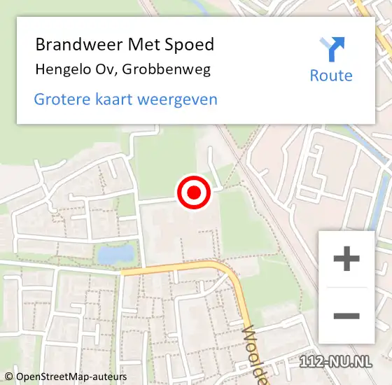 Locatie op kaart van de 112 melding: Brandweer Met Spoed Naar Hengelo Ov, Grobbenweg op 19 april 2019 16:40