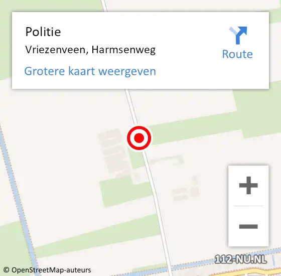 Locatie op kaart van de 112 melding: Politie Vriezenveen, Harmsenweg op 19 april 2019 17:52