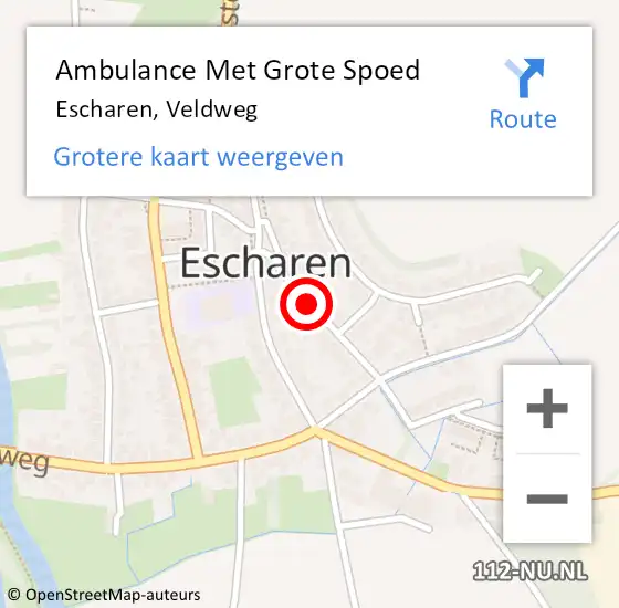 Locatie op kaart van de 112 melding: Ambulance Met Grote Spoed Naar Escharen, Veldweg op 19 april 2019 18:27